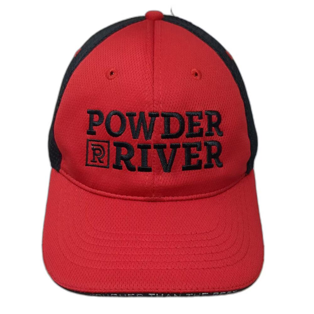 Vie Baseball Cap Red Black XL Powder River Mesh Hat Embroidered Fitted Panels